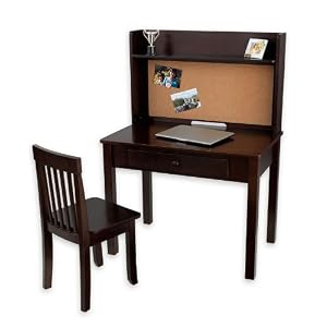 pinboard desk with hutch and chair by
