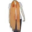 Peach Wrap Stoles Wool Embroidery Womens Outerwear India 80 x 29 inches