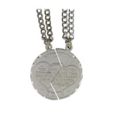 Mizpah Break Apart Coin Charm Two Steel Chain