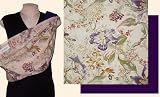 Chic Papoose Pouch Style Baby Sling with Purple/Tan Floral Print w/Purple Reverse PLUS