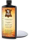 Leather Conditioner & Cleaner - For Furniture, Cars, Jackets, Handbags, Shoes, Sofas, Couches, Wallets, Purses, Recliners & More - Cleans, Restores & Protects - Applicator Pad Included - Leather Nova