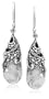 Sterling Silver Marcasite and Clear Glass Teardrop Earrings