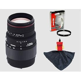 Sigma APO 70-300mm F/4-5.6 DG Macro Lens + UV Filter + Cleaning Cloth for Nikon SLR Digital Cameras