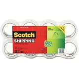 Scotch Sure Start Shipping Packaging Tape, 1.88 Inches x 54.6 Yards, 8 Rolls (3450-8)