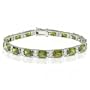 Valentines Day Bling Jewelry Designer Sterling Silver Emerald Cut Olive Green CZ Tennis Bracelet