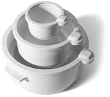 Keepeez 3-Piece Round Porcelain Dish Combo (includes: 0.2-, 1-, & 3-Quart Dishes With 3.5, 6.0 & 8.5 Sealers)