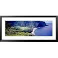 Waipio Valley, Hawaii, USA Places Framed Art Poster Print by Panoramic Images, 51x23