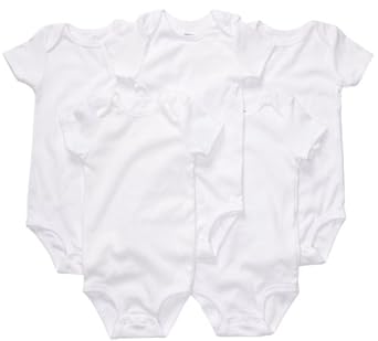 Carter's 5 Pack Shortsleeve Bodysuits - White-White-18 Months