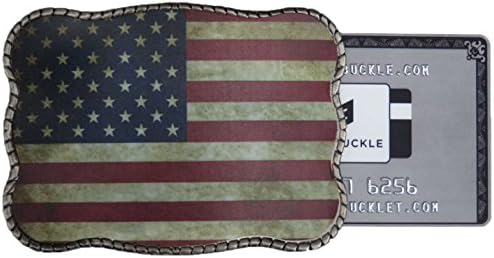 Wallet Buckle Rustic American Flag Wallet Buckle One Size Gun Metal