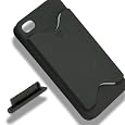 Apple Iphone 4 Black Case Cover With Id/ Credit / Business Card Holder