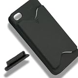 Apple iPhone 4 Black Case Cover With Id/ Credit / BUSiness Card Holder Storage