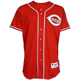 MLB Men's Cincinnati Reds Six Button Authentic Alternate Jersey (Scarlet, 48/X-Large)