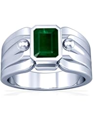 Platinum Emerald Cut Emerald Solitaire Ring