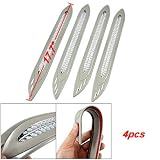 4 Pcs Bead Decor Gray Plastic Bumper Protector for Car Auto