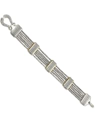 Sterling Silver with 14k 1/4ct. Diamond Cuff Bracelet