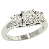  : Ladies 3 Stone Round prong Set Diamond Ring 2.00cttw