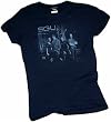 SG-U Cast -- Stargate Universe Crop Sleeve Fitted Juniors T-Shirt
