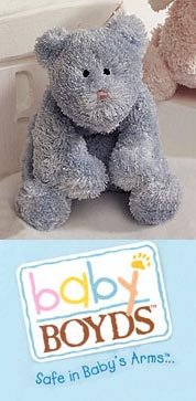 41fh5 AuhRL Baby Boyds Teddy Squeakles Plush Blue Bear Squeaker Toy #630016 Retired