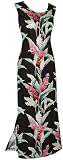 Red Ginger - Hawaiian Long Tank Dress in Black, Rose, Khaki, Cream & Aqua