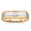 14K Two-Tone Gold Diamond Man's Ring/Band - 0.25 Ct.
