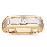 14K Two-Tone Gold Diamond Man's Ring/Band - 0.25 Ct.