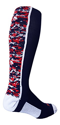 TCK Digital Camo OTC Socks (Navy/White/Red, Medium)