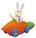 5 Foot Long Party Inflatable Bunny in Carrot Car - Yard Decoration