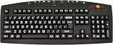 Large Print English Black Keyboard with White Letters for the Visually Impaired