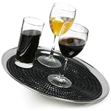 from Drinkstuff Anti-Skid Tray Mat for 14inch Waiters Tray | 12 Inch Bar Tray Mat | Black Rubber Mat for Circular Trays | Non-Slip Tray Mat, Rubber Tray Mat, Anti-Slip Tray Mat