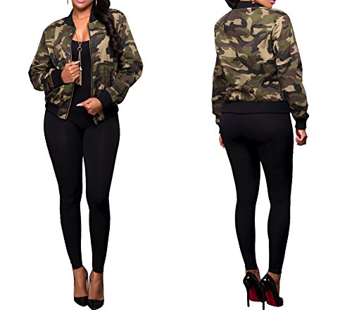 Sexycherry Faddish Military Casual Camouflage Lightweight Thin Jacket Coat For Women