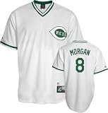 Joe Morgan Cincinnati Reds White/Green Cooperstown Replica Jersey