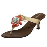 Beverly Feldman Women's Ganache Kitten Heel Thong
