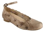 ANINA Womens Leather Flat Shoes with Ankle Strap, Tatami licensed by Birkenstock