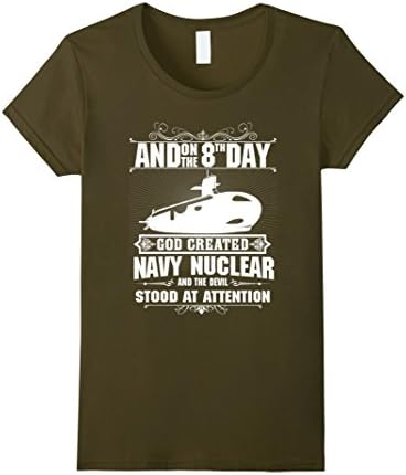 Women's On the 8th day God created NAVY NUCLEAR T-Shirt XL Olive
