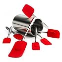 Pinzon 8-Piece Silicone Spatula Set with Stainless Steel Canister Holder [Amazon Frustration-Free Packaging]