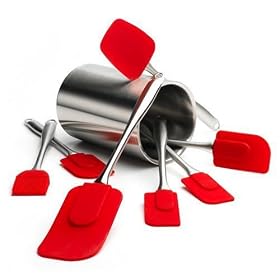 Pinzon 8-Piece Silicone Spatula Set with Stainless Steel Canister Holder [Amazon Frustration-Free Packaging]