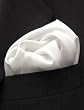 Fine White Silk Pocket Square, 100% Silk - by Royal Silk