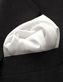 Fine White Silk Pocket Square, 100% Silk - by Royal Silk