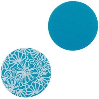 Lillypilly Aluminum Circle Stamping Capri Blue W/ Art Deco Flowers 16mm (2