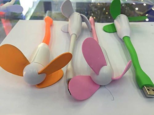 Mini Portable USB Fan Cooling Bendable Fan for Powerbank Pc Laptop Notebook Computer(Orange)