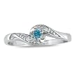 10K White Gold Blue Diamond promise-rings Ring .07ct tdw.