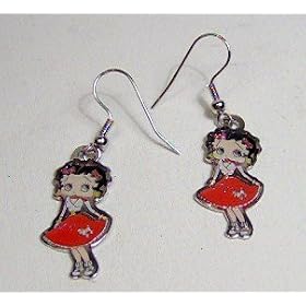 Betty Boop Sock Hop Enamel Earrings for Pierced Ears