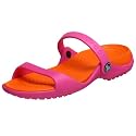 crocs Women's Cleo Slide,Fuchsia/Orange,11 M