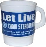 《Live and Let Live》ミルキーガラスマグカップ☆アメリカン雑貨通販の画像