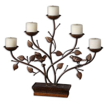 Candelabra with Bird and Leaf Design