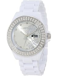 Ed Hardy Womens JO-RS Jolie White Watch