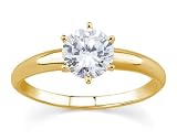 1/5 ct.tw Round Diamond Solitaire Ring in 18k Yellow Gold