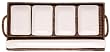 Woven Rattan Rectangle Basket with White Ceramic Plates 21.25"L x 10"W