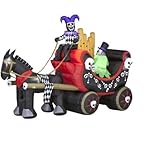 HALLOWEEN CIRCUS JESTER SKULL ANIMATED WAGON CARRIAGE INFLATABLE AIRBLOWN