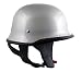 DOT German Style Glossy Silver Half Face Motorcycle Helmets - Size : Large